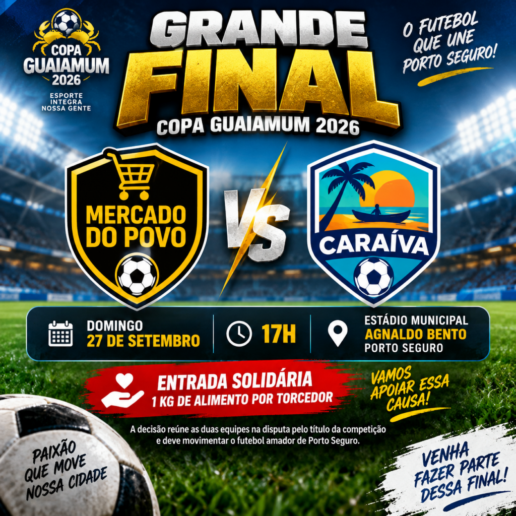 Mercado do Povo e Caraíva decidem neste domingo o título da Copa Guaiamum 2026