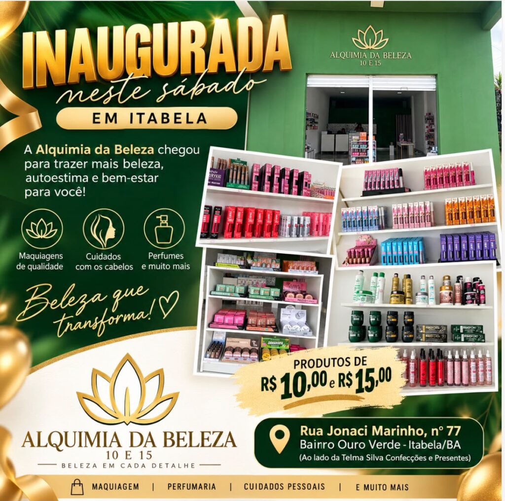 Alquimia da Beleza foi inaugurada neste sábado em Itabela no Bairro do Ouro Verde